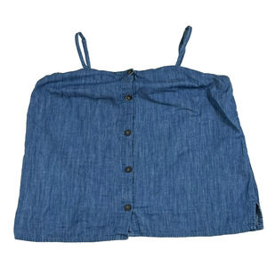 Old Navy Cami Tank Top Women's Size L Blue Denim Chambray Sleeveless Buttoned